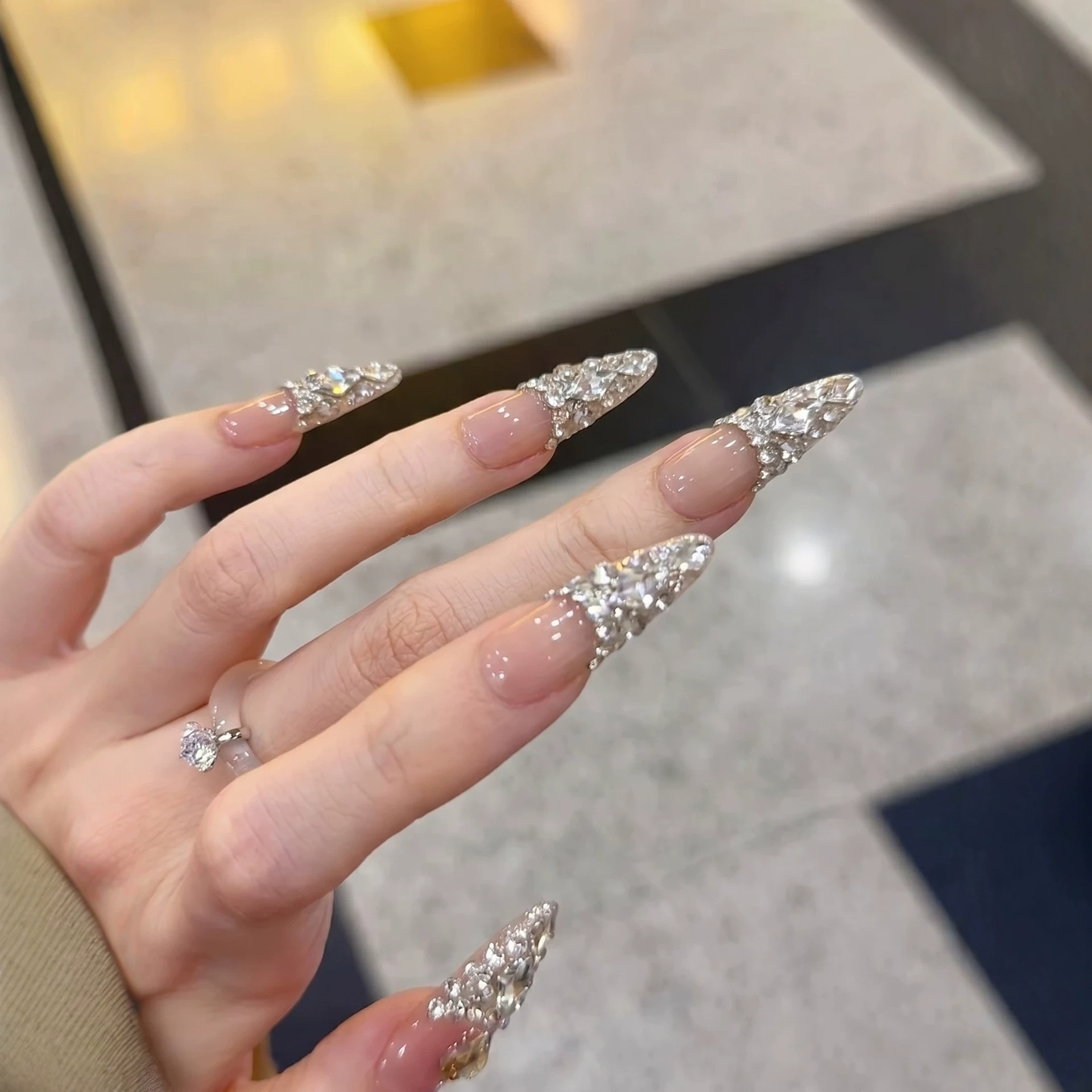 Nail Art Press On - 10pcs Press on Nails Sparkling for