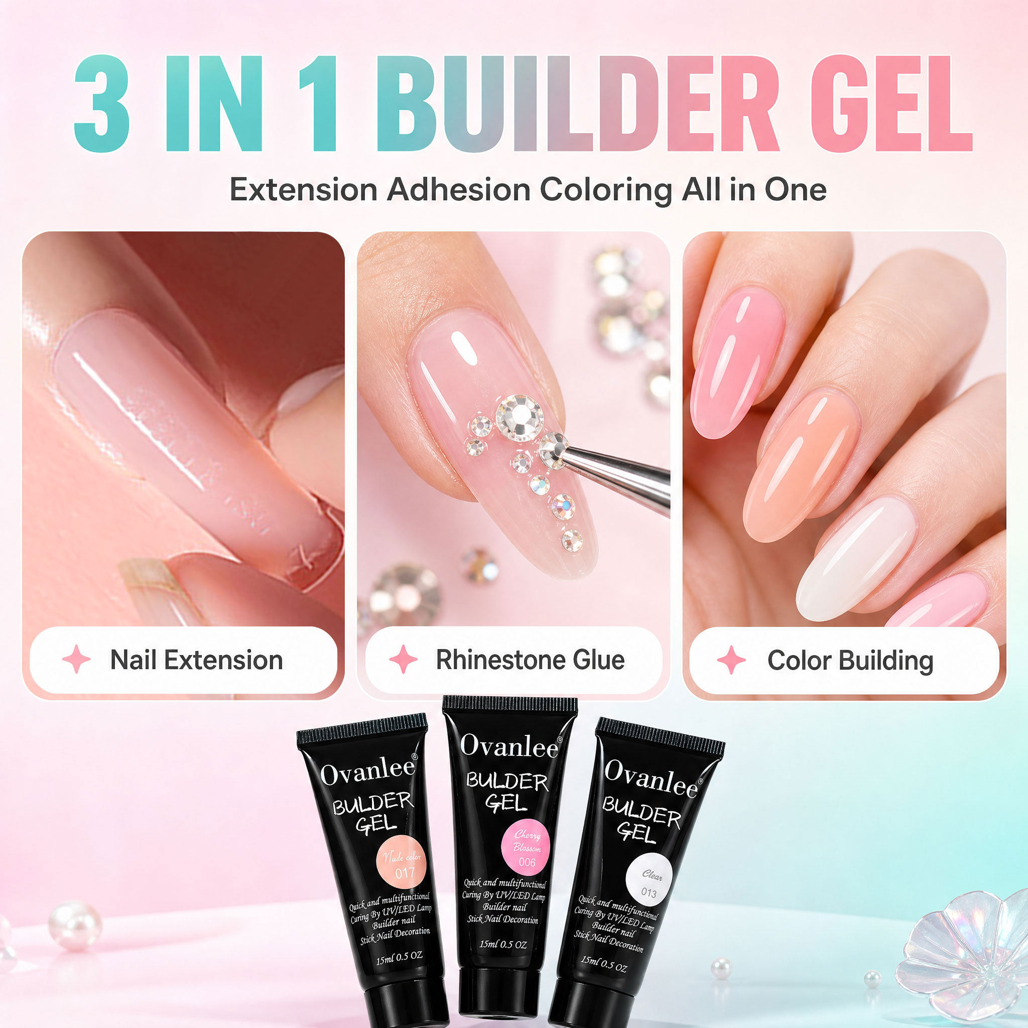Ovanlee 12-Color 3-in-1 Builde - огляд і ціна Nail Art Ombre