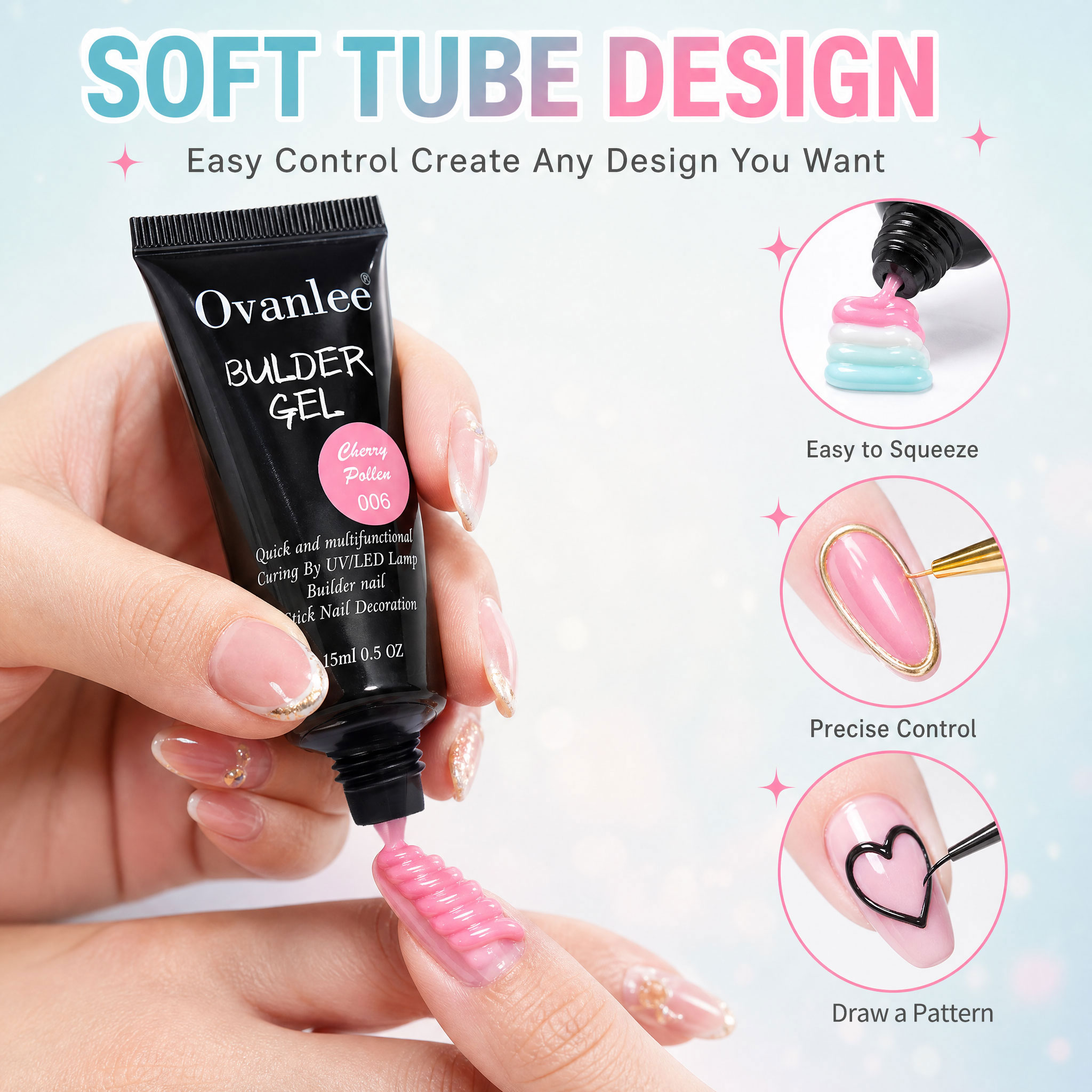 Ovanlee 12-Color 3-in-1 Builde - огляд і ціна Nail Art Ombre
