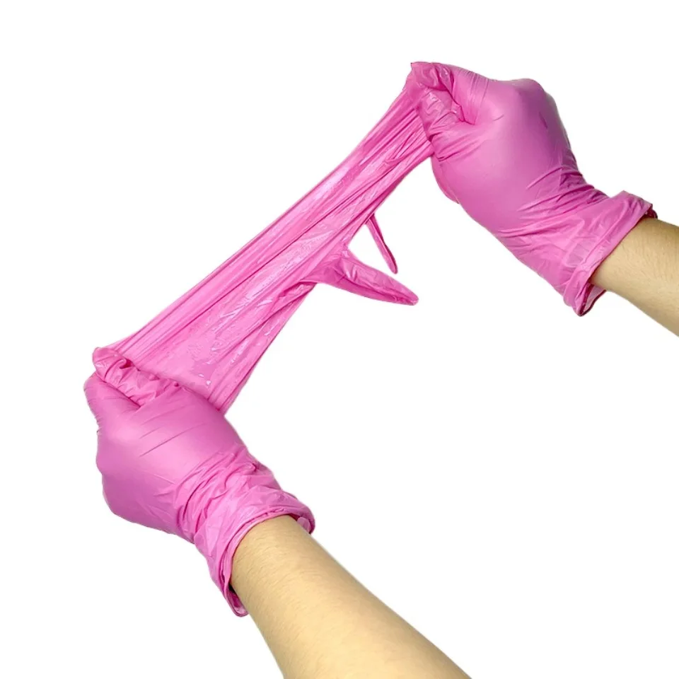 50PCS Deep Pink Nitrile Gloves - огляд і ціна Nail Art Pink