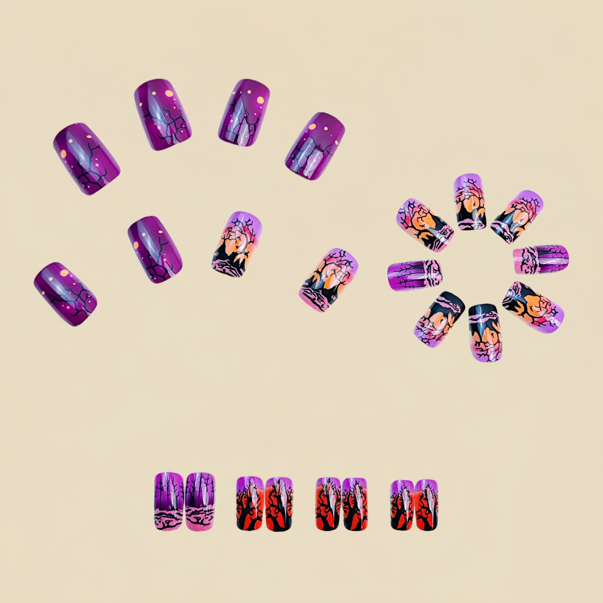 Medium Square fake nails for w - огляд і ціна Nail Art Orange