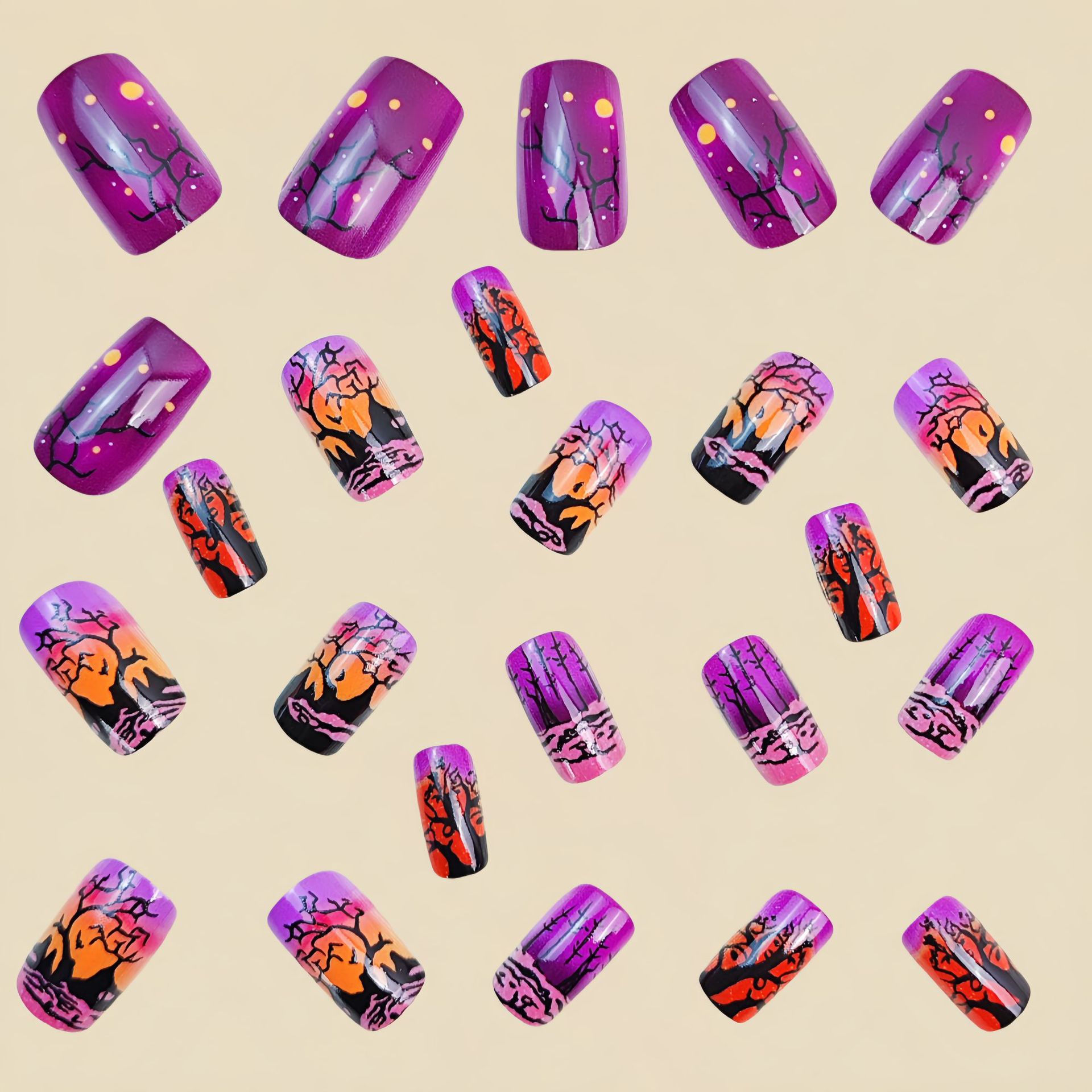 Medium Square fake nails for w - огляд і ціна Nail Art Orange