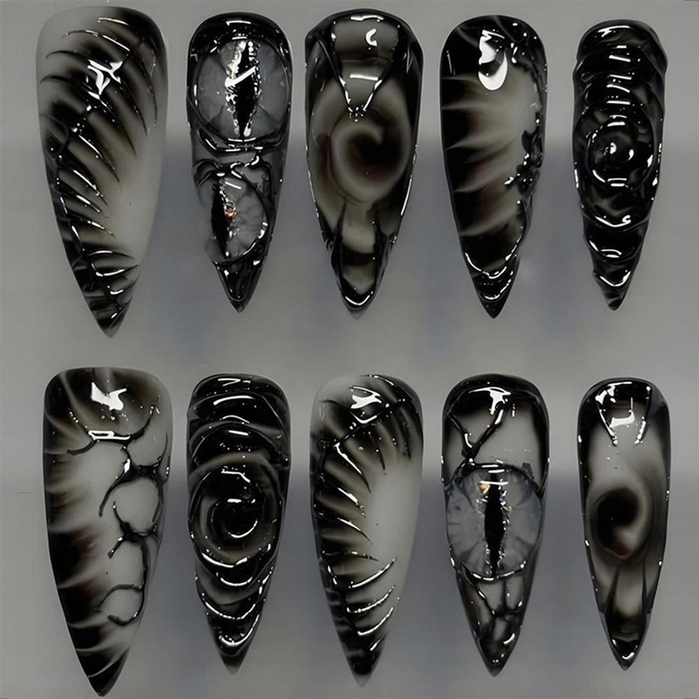 Stiletto Gothic Press On Nails - огляд і ціна Nail Art Press On