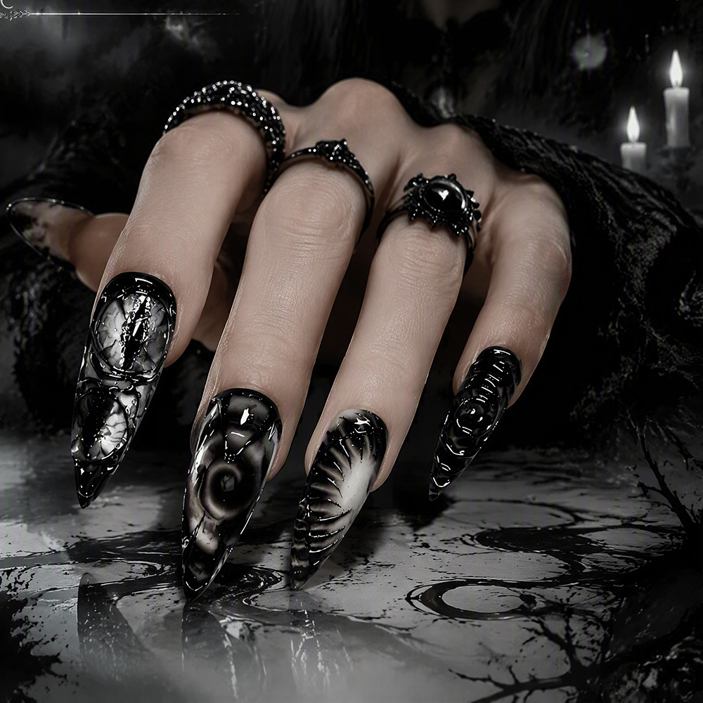 Stiletto Gothic Press On Nails - огляд і ціна Nail Art Press On