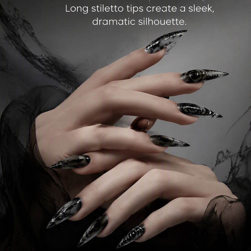 Stiletto Gothic Press On Nails - огляд і ціна Nail Art Press On