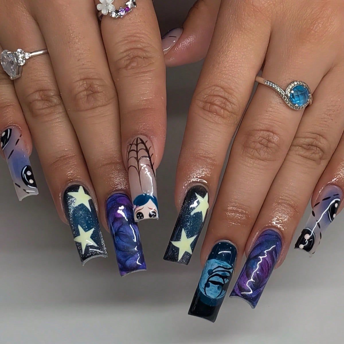24pcs Y2k Star Graffiti Press  - огляд і ціна Nail Art Press On