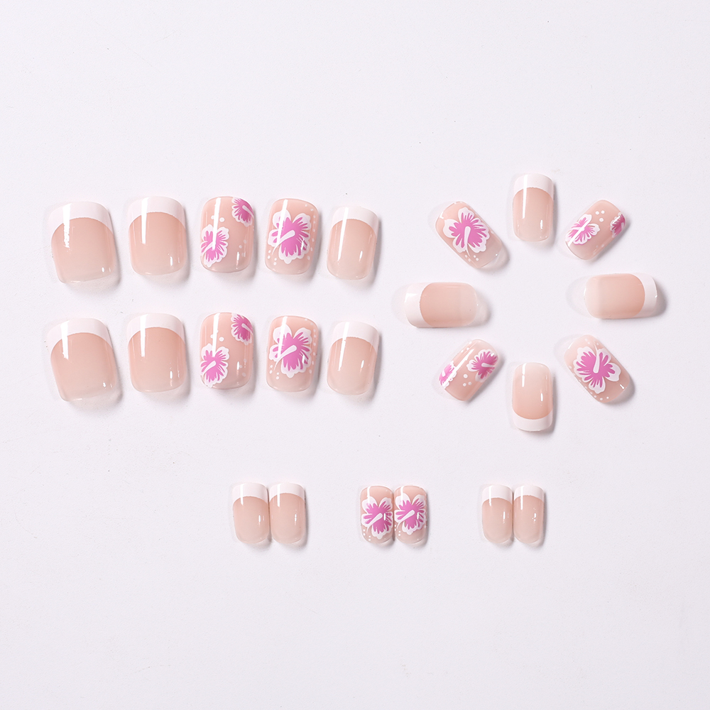 24Pcs French Flower False Nail - огляд і ціна Nail Art Press On