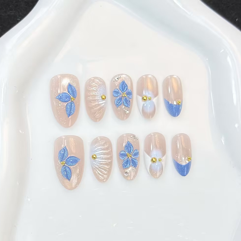 10Pcs New Pink Blue Yellow Flo - огляд і ціна Nail Art Pink
